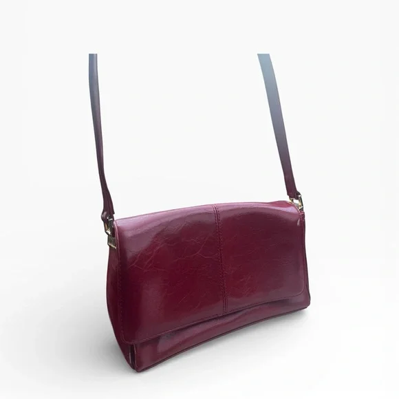 Euro Girl Style Liz Claiborne Capsule Wardrobe Piece Red Leather Shoulder Bag - Picture 3 of 5